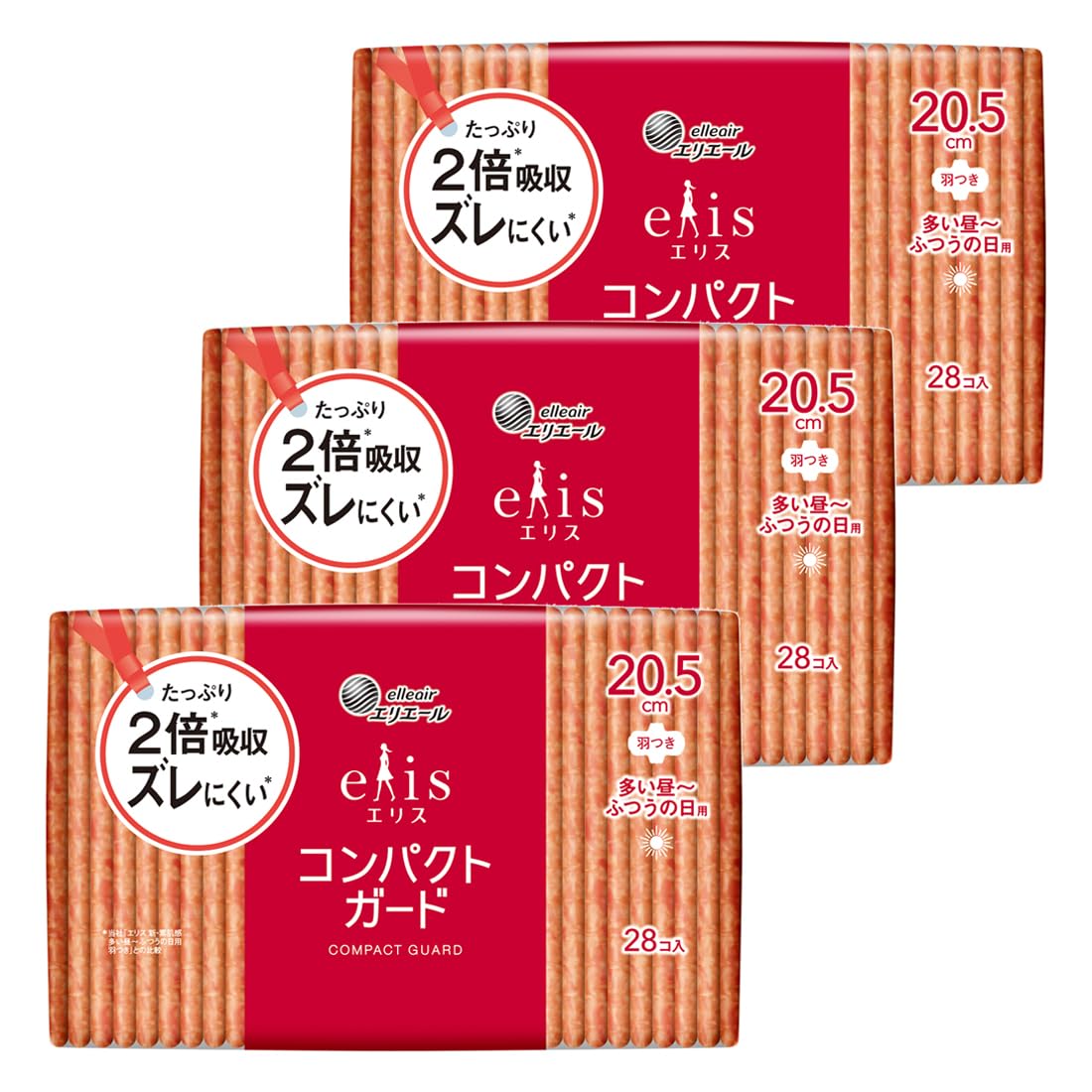 

Ellis Compact Guard с 84 шт. x 3 для оптовой покупки при обильных и нормальных выделениях Крылышки, 20,5 см, (28 упаковок), поток,