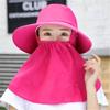 Summer Wide Brim Sun Hat For Women With Neck Coverage In Light Pink Cotton For Outdoor Work