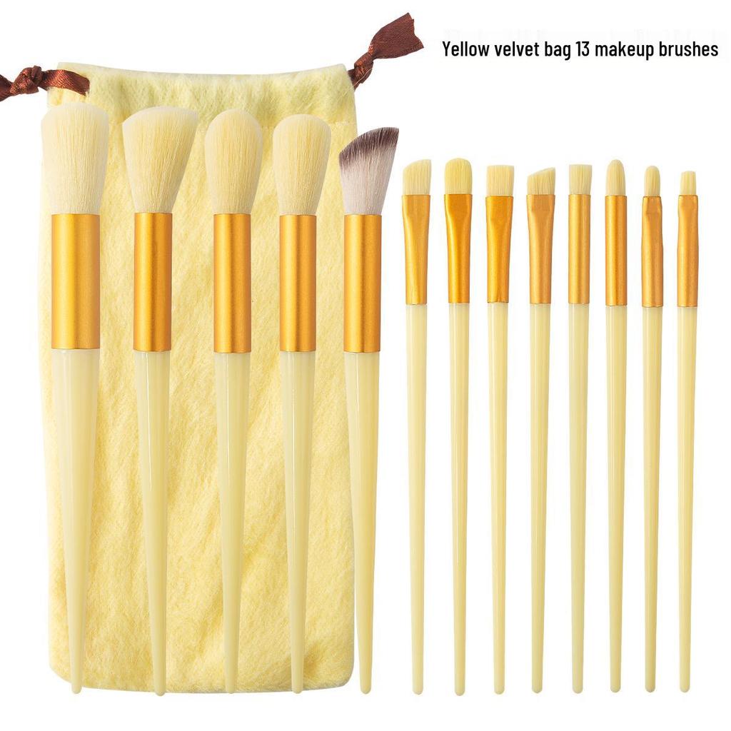 13-Piece Portable Makeup Brush Set: Soft Bristle Blush, Foundation, Eyeshadow Brushes & More