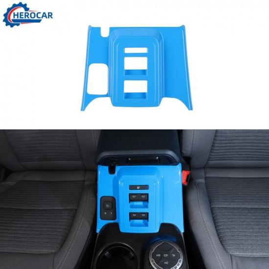 

Window Lift Switch Panel Frame Decor Cover Sticker for Ford Bronco 21+Light Blue