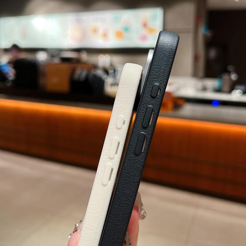 Shockproof Soft Tpu Peach Blossom Pattern Phone Case for iPhone 16 Pro 15 14 Plus 13 12 Pro Max 11 Leather Texture Plain Color Slim Cover