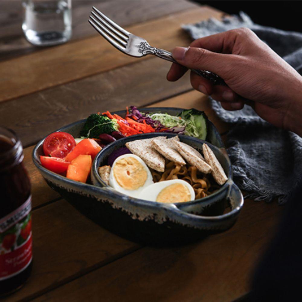 with Handle Vintage Separated Fruit Salad Plate Ceramic French Fry Plate Sandwich Plate  Hotel