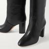Krazing Pot Cow Skin Microfiber Round Toe High Heels Thigh High Boots Size 46 Size 45 Slip On Plus Size Women Keep Warm Long Boots
