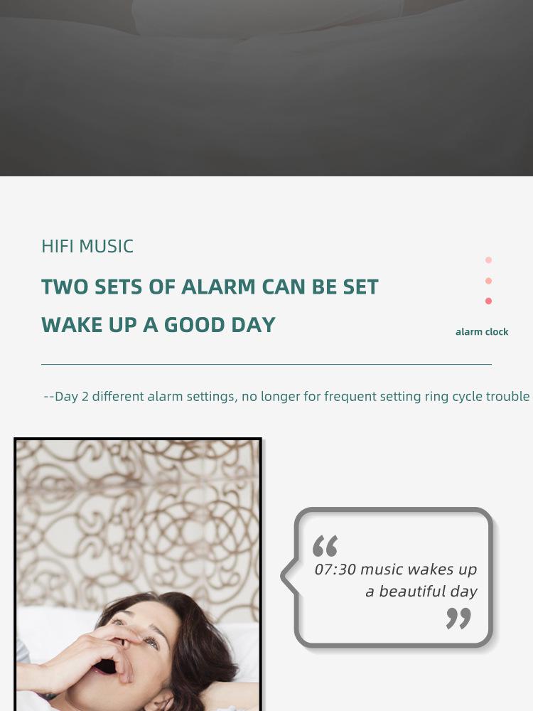 Custom Wireless Bluetooth Speaker Alarm Clock with Mini Card Slot