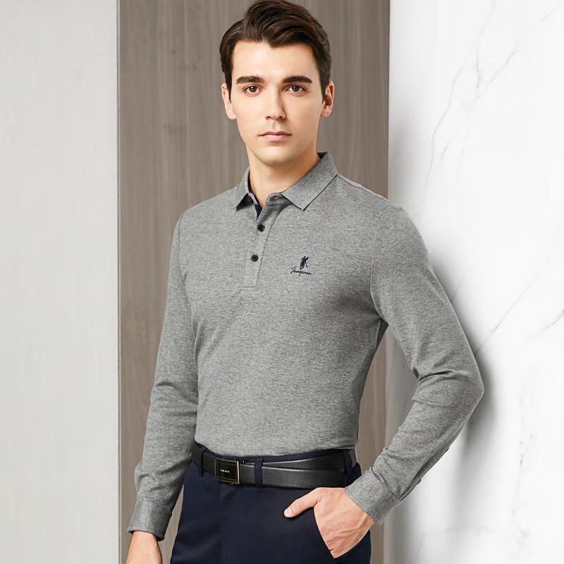 YOUNG RIVER Men s Long-Sleeve Business Casual Polo Shirt XL