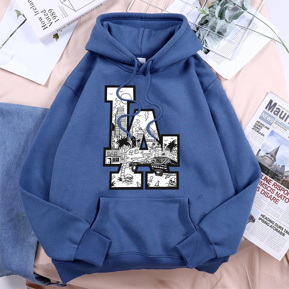 City Of Angels Los Angeles Hooded Womens Autumn Soft Hoodies Casual Warmth Hoodie Street Quality Clothing