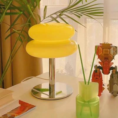 Nordic LED Tisch Lampe Innen Beleuchtung Leuchte Wohnzimmer Abendessen Tisch Schlafzimmer Nacht Hause Dekoration Retro Glas Tisch Schreibtisch Licht