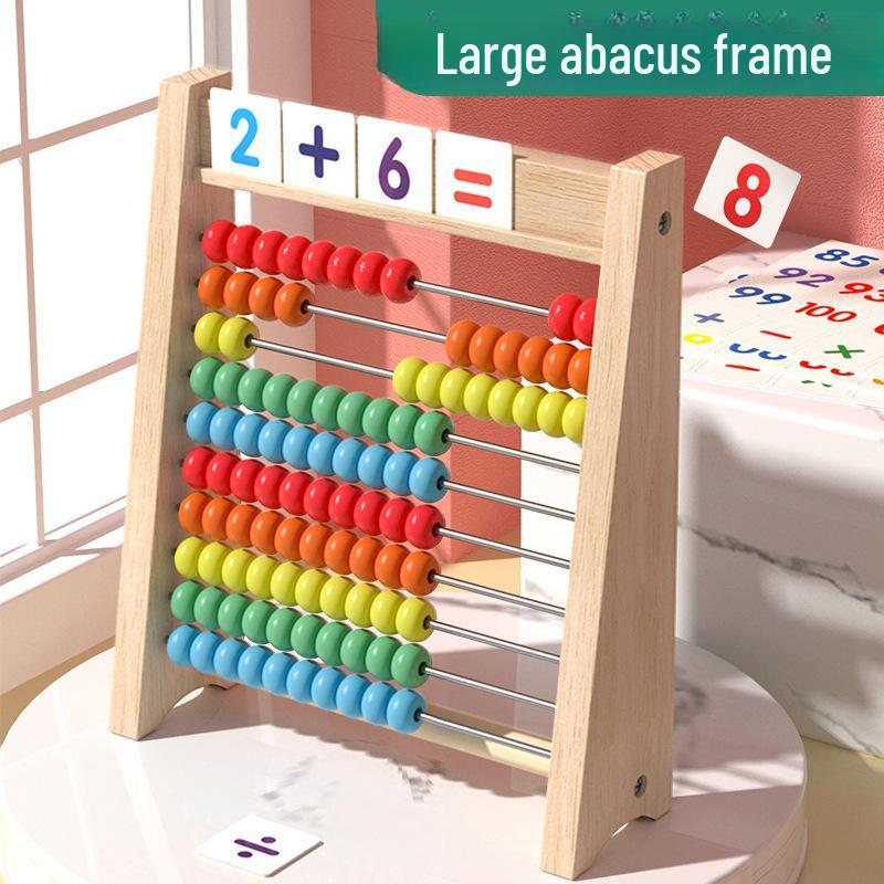 

Wooden Children s Arithmetic Stand: Addition & Subtraction Teaching Tool for Preschool Number Recognition Wooden 5-Bead Regular Counter