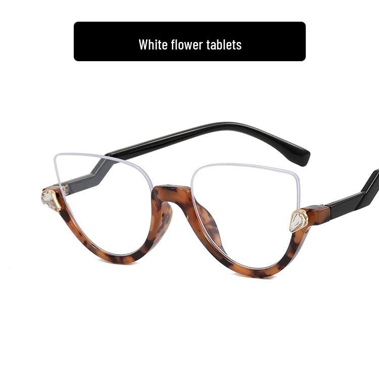 

Ретро очки «кошачий глаз» 2022 года с полуободковой оправой и стразами, блокирующие синий свет как