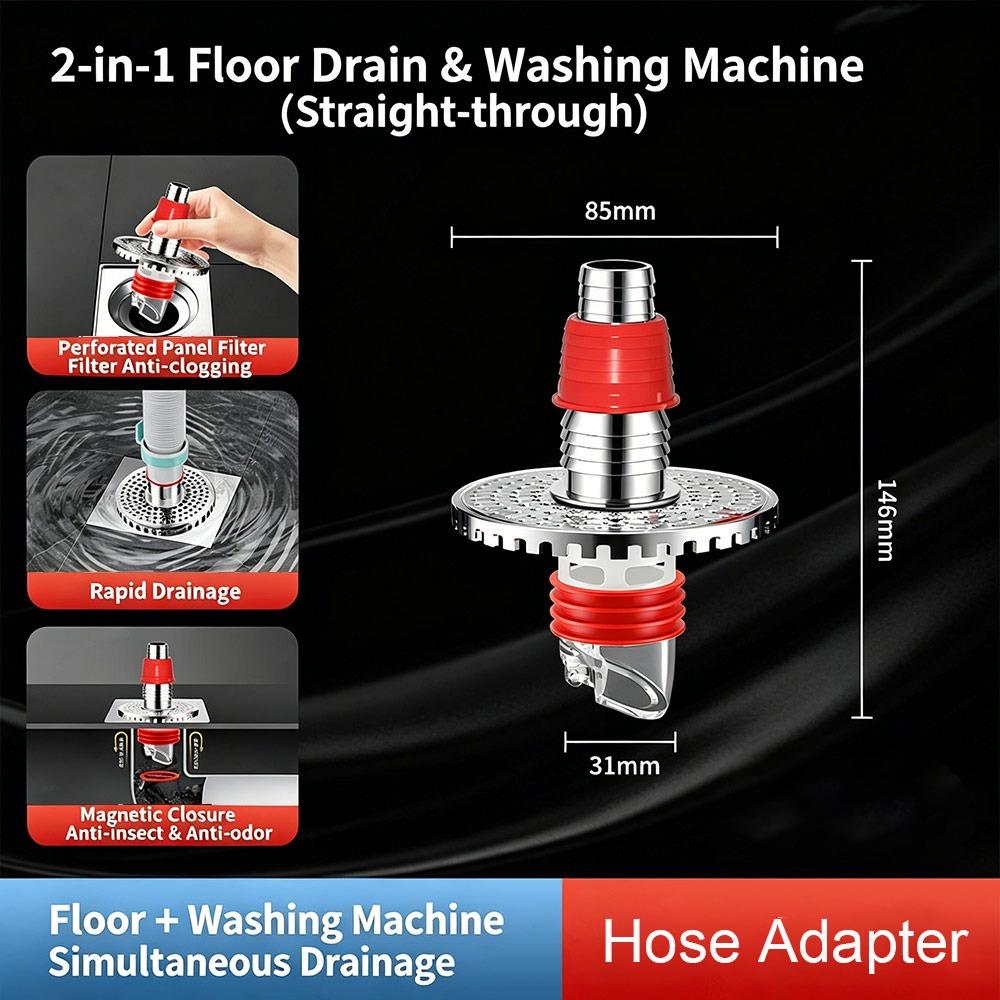 

Plastic Floor Drain Tee Connector Quick Installation Anti-Odor Sewer Drain Connector Multi Functional Drainage Hose Adapter