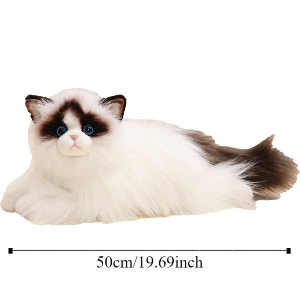 Fluffy Simulated Cat Plush Toys Stuffed Doll Plush Kitty Figures Toy  Car Decor