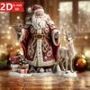 2D Bohemian Ice & Snow Santa Tabletop Decor. Creates a Rich Christmas Atmosphere for Desktop & Office.