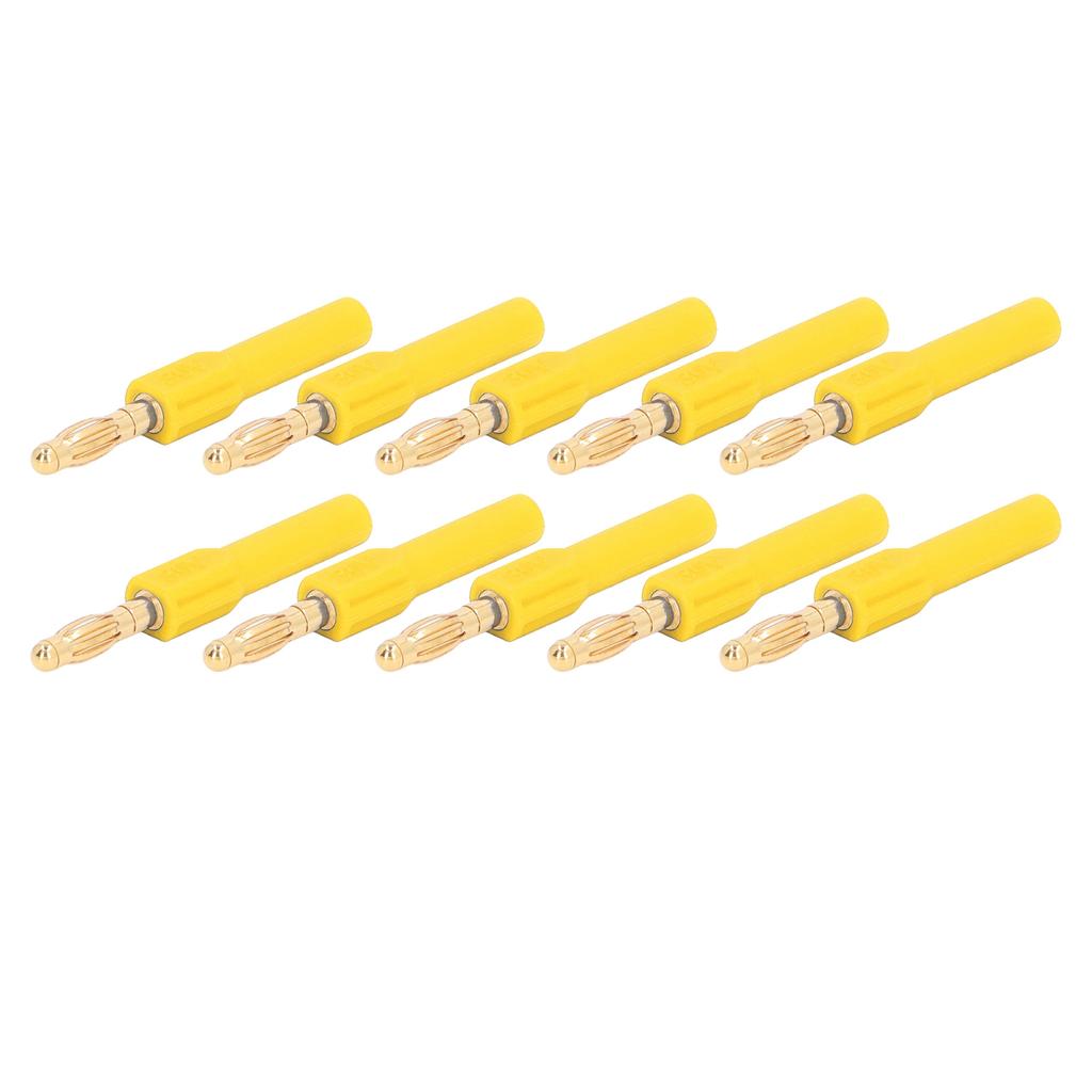 10Pcs Banana Plug 4.0mm Male To 2mm Female Connector 30V AC 60V DC 32A for Testing Yellow