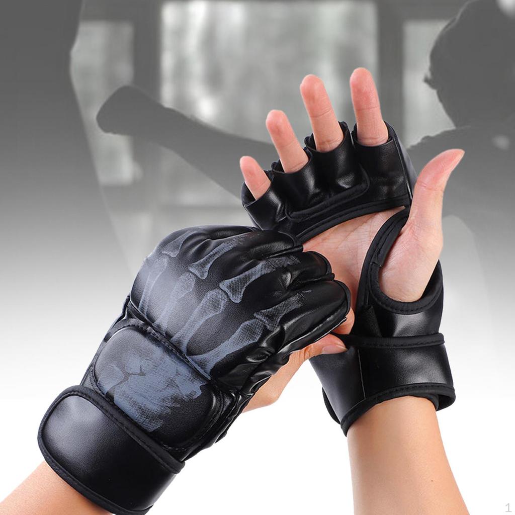Boxing Gloves, Open Palms Protective Gear Lightweight Breathable Sport Mittens Mitts for Women Men