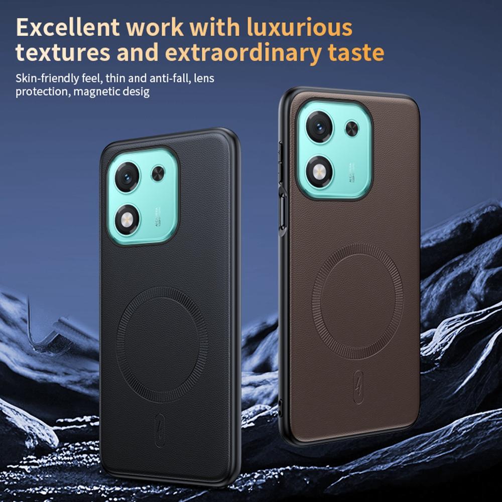 For Honor X70i Case Compatible with MagSafe Leather Coated TPU+PC Phone Cover
