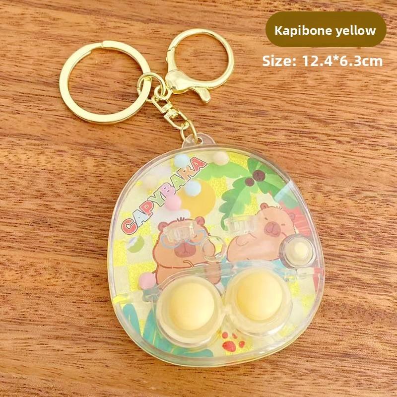 

Тема капибары Мультяшный принт Ручная консоль для игры в метание водных колец Подвеска жёлтый