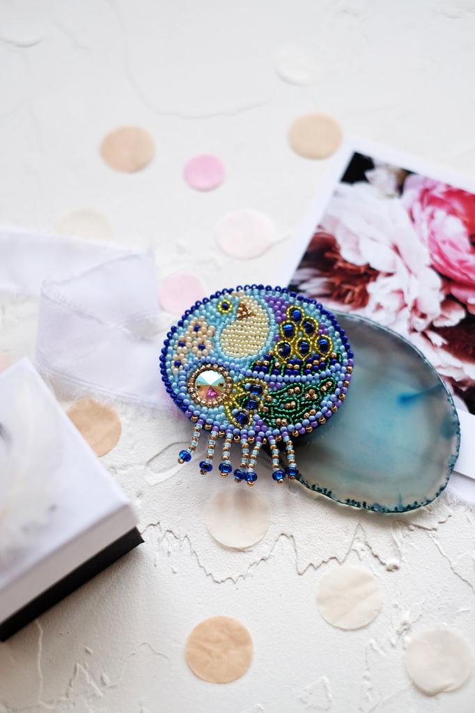 Набор для вышивки бисером украшения на натуральном художественном холсте Абрис Арт Птицы