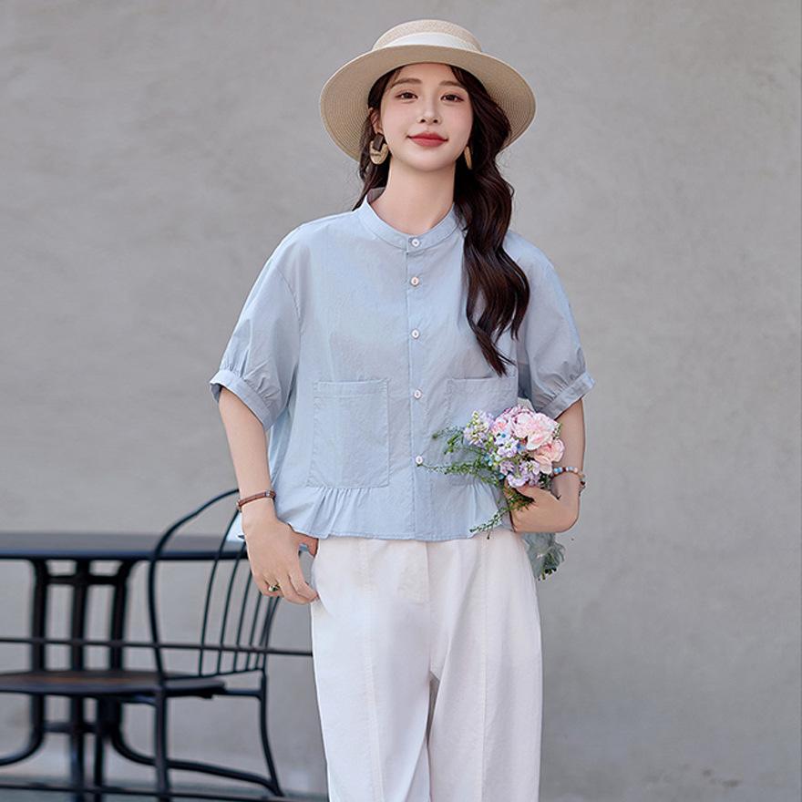 

Skinny belly cover and age reduction women s suit, small lotus leaf edge short-sleeved nine-point pants two-piece set XL