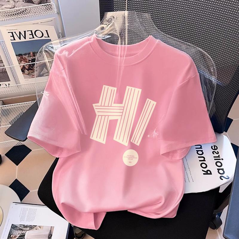 

White cotton cartoon short-sleeved t-shirt women s 2025 new popular casual fashion versatile loose summer top tide XXXL