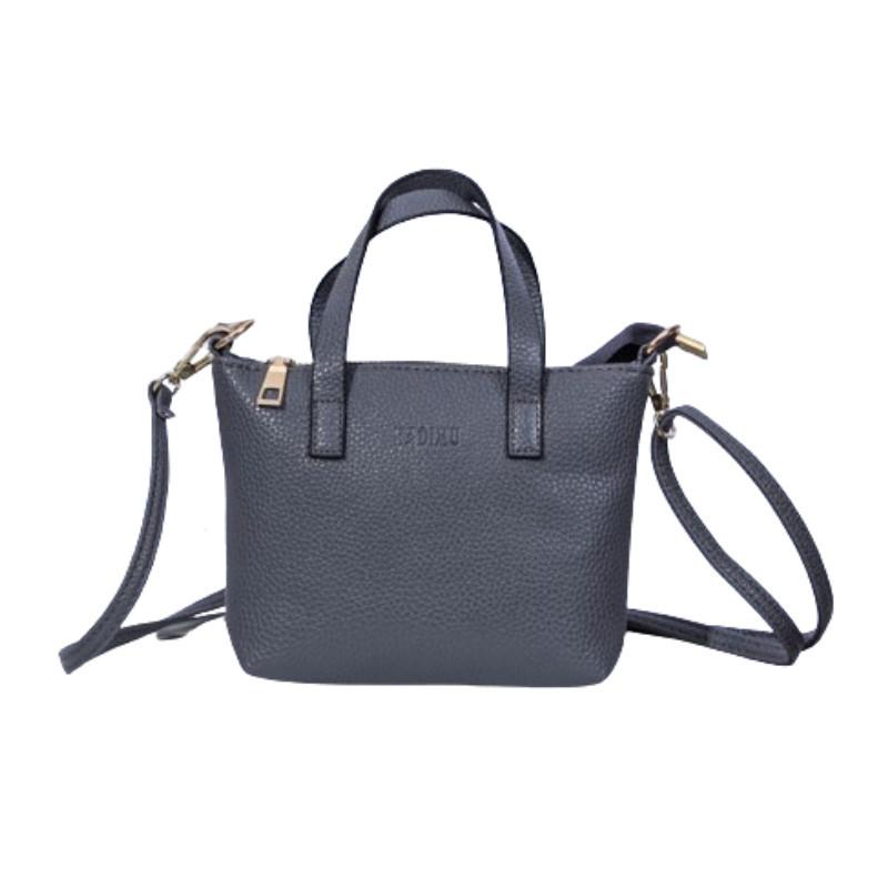 

Trendy Street Style Crossbody Bag For Women Large Pu Leather Motorcycle Bag сірий колір