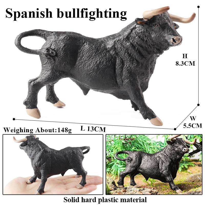 Oenux Farm Animals Bullfighting Cowboy Simulation Poultry Cattle Calf Bull OX Action Figures Collection Pvc Model Toy Kids Gift