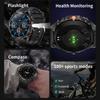 Outdoor Sport Kompass Smartwatch Herren Taschenlampe Laserlicht 450mAh Akku GPS Sport Track Wasserdicht Bluetooth Anruf Smartwatch