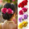 1PCS New Simulation Handmade Unique Rose Flower Hair Comb, Bohemian Floral Bridal Wedding Updo Hair Comb, Festival Headpiece Side Hair Comb
