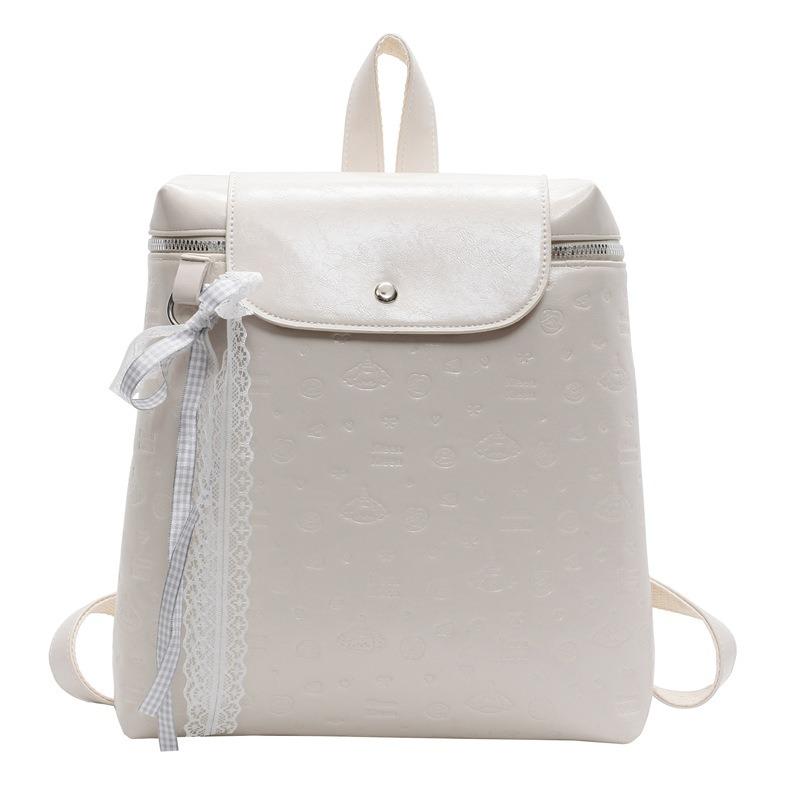 Niche design sweet embossed portable tote bag women's fashion large capacity college backpack
