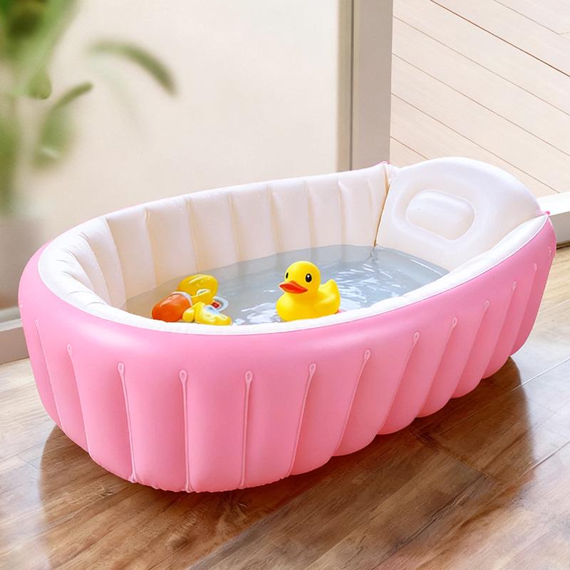 Portable Inflatable Baby Bathtub - Travel-Friendly Children s Bath Tub 98x64x28cm (Color Box)