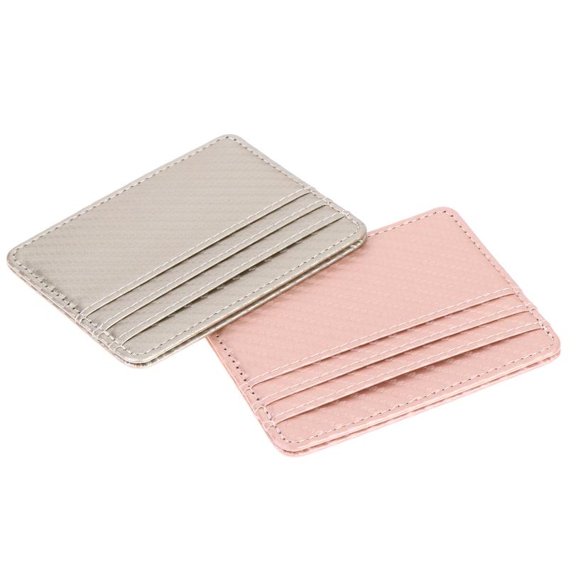 Slim Women Card Holder Wallet Pu Leather Women'S Business Credit Card Case Bag Student Id Bus Card Cover Purse