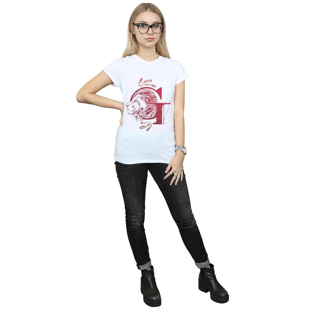Harry Potter Womens/Ladies Gryffindor Glitter Cotton T-Shirt