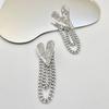 High Quality Temperament Heart Stud Earrings Women's Personality Alloy Hammer Pattern Love Fringed Chain Earrings Retro Earrings Wholesale