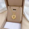 Titanium Steel Micro-Inlaid Luxury Necklace: Elegant Full Diamond Gold Design for Women