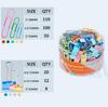300 multi-specification color paper clip long tail clip set office supplies