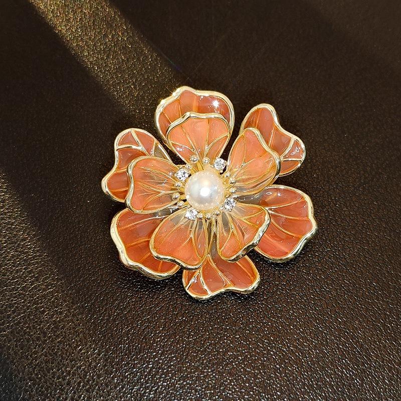 Blühende Reichhaltige Pfingstrose Mädchen Hochwertig Bemalte Dreidimensionale Blumen Trendiges Temperament Accessoires Brosche