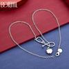 925 Sterling Silver O Shape Heart Necklace Wedding Jewelry