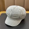 Spring Summer Vintage Stripe Octagonal Beret Hat Women Newsboy Cap Wide Brim Casual All-match Thin Sweet Hat