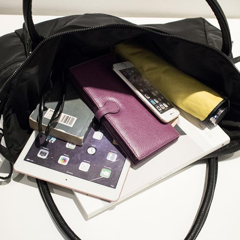 Unisex large-capacity solid color handbag, simple Oxford cloth soft-sided tote bag, new shoulder bag bag.