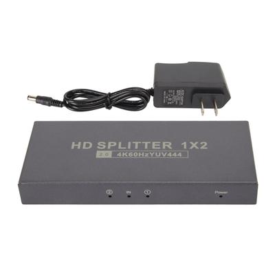 1x2 HD Multimedia Interface Splitter 4K 60Hz 18G HDCP2.2 RGB444 1 In 2 Out HD Multimedia Interface
