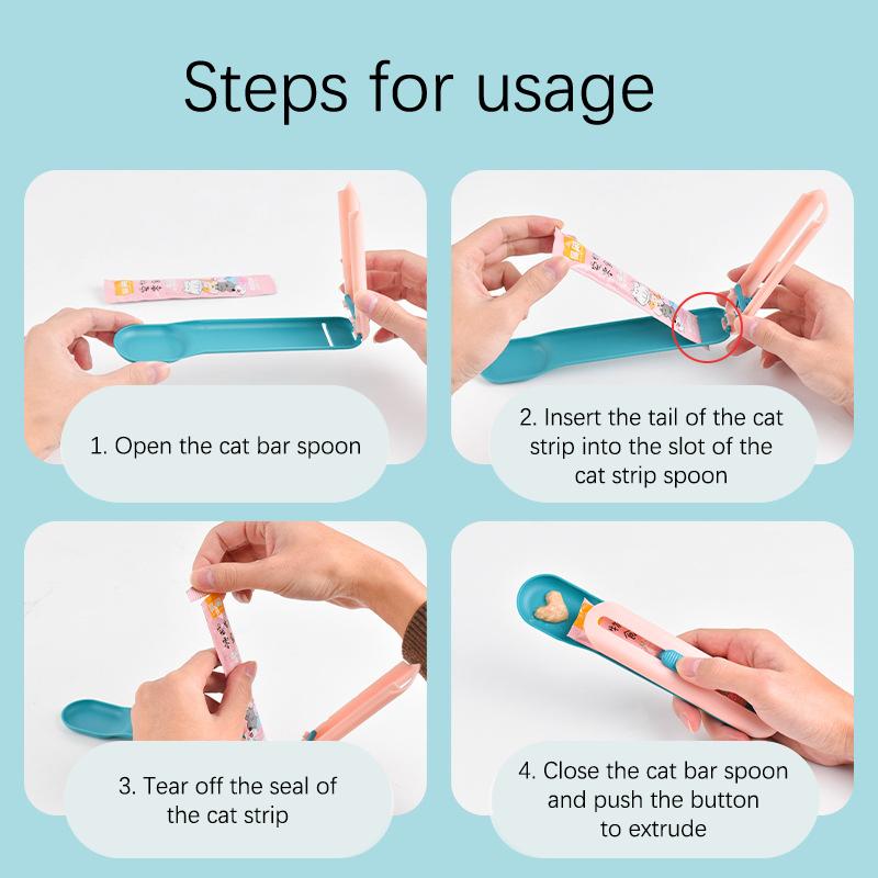 Futterlöffel für Haustiere, Futterschaufel, Katzenstreifenpresse, Futterspender, Welpen-/Kätzchen-Snack-/Flüssigkeitsschaufel, Katzenleckerli, Heimtierbedarf