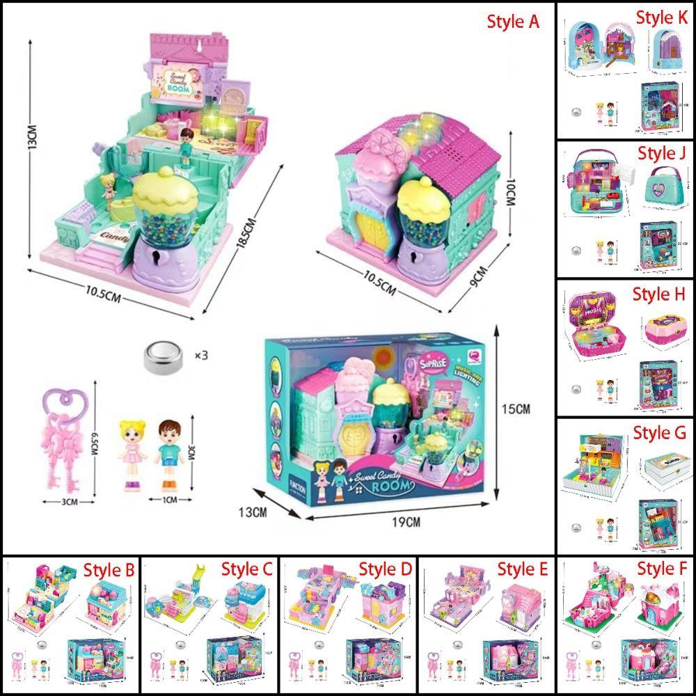 Creative Doll Houses with Furniture Expandable Miniature Villa Model Toy  for Girls