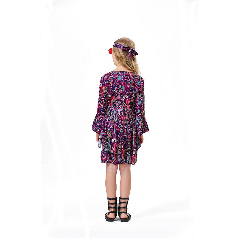 Cosplay carnival kids 10s vintage hippie disco costumes kids masquerade costumes