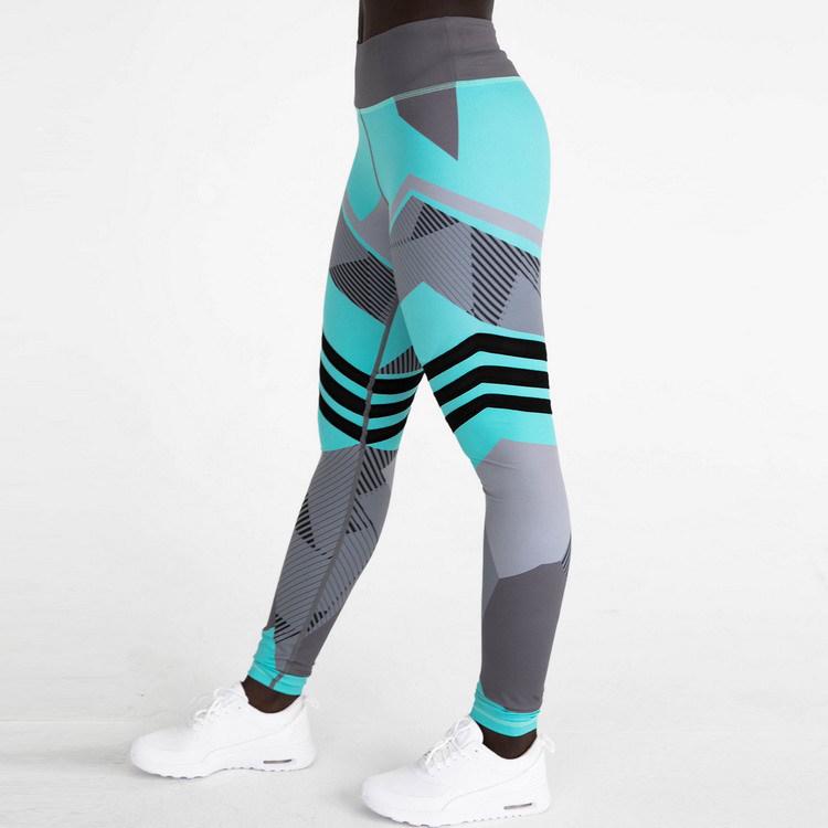 SCIONE Europa Amerika Digitaltrykk Stort Tre Hofter Høy Midje Sport Fitness Yoga Stoff Leggings