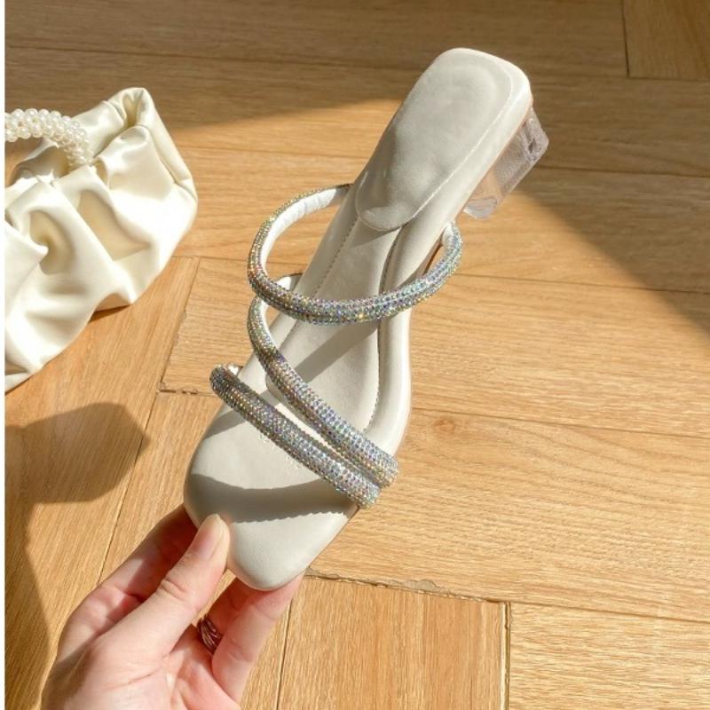 Fashion Open Toe Lace-up Sandals, Women 2025 Summer New Flat Soft Soled Student Evening Square Head Roman Shoes,Slippers