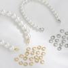 10/20pcs Golden Brass End Bead Tip Double Hole Connector Rings For Jewelry Making Supplies DIY Pearl Bracelet Necklace Accessory
