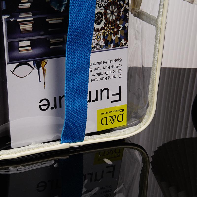 Custom Printed PVC Transparent Tote Bag with Logo - Large Capacity Waterproof Toiletry Bag for Swimming and Fitness.