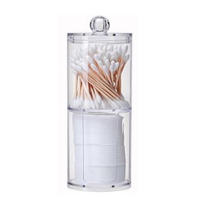 Multifunktionale runde Empfangsbox aus Acryl, Schmuckschatulle, neue kosmetische Make-up-Wattestäbchen, transparenter Behälter