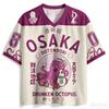 Y2K Osaka Octopus Pattern 3D Print Men sport V-neckT-shirt Outdoor street casual Fashion Quick-drying Breatha parent-child cloth