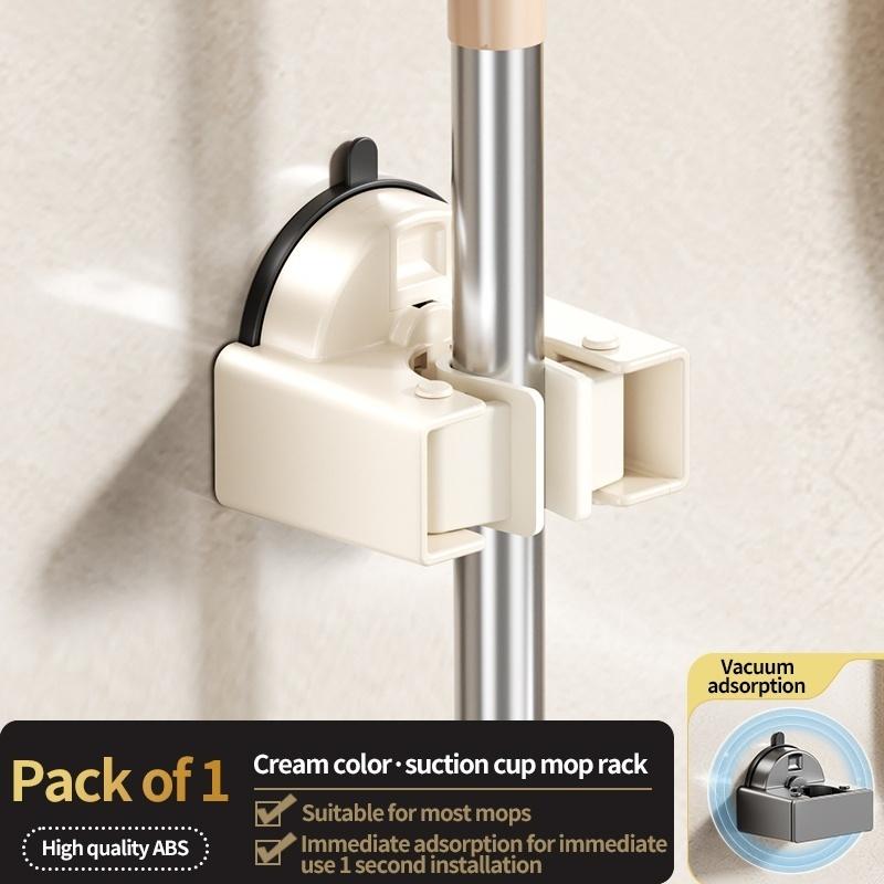 No Need To Drill Suction Cup Mop Rack, Mop Wall-mounted Clip, Broom Hook, Bathroom Door Behind Storage Rack, Kitchen Hook Clip