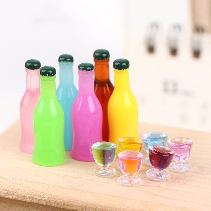 

12шт Кукольный дом Миниатюрный напиток Бутылка Вино Бокал Kithcen Игрушки Аксессуары